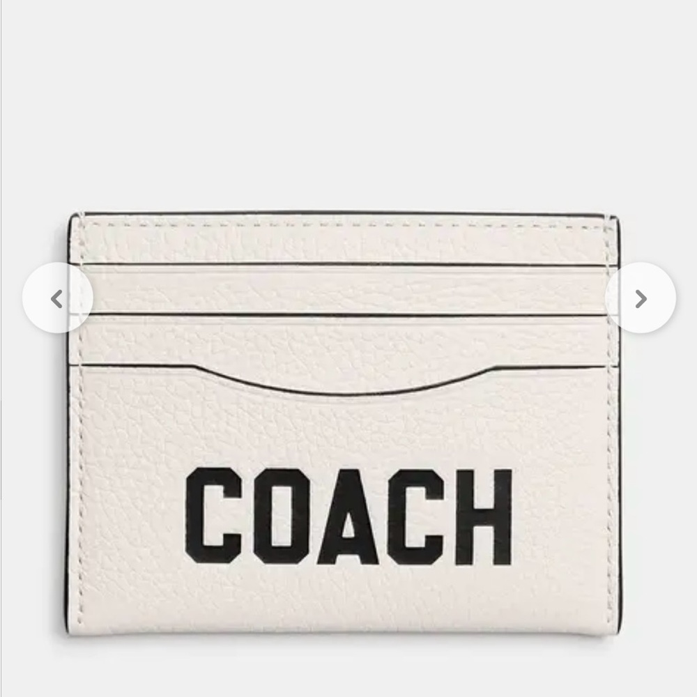 NWT Coach Graphic Leather Card Case White/Black With Logo